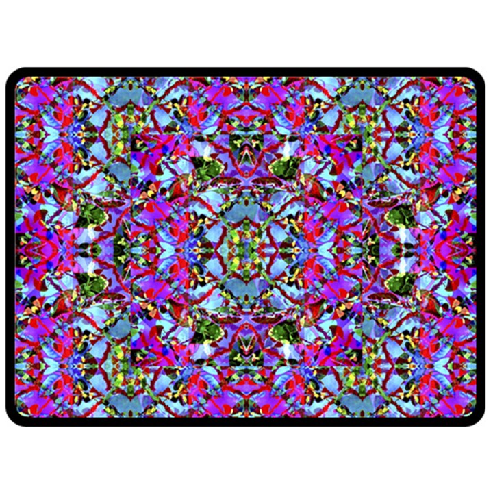 Multicolored Floral Collage Pattern 7200 Fleece Blanket (Large) 