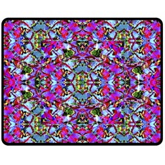 Multicolored Floral Collage Pattern 7200 Fleece Blanket (medium)  by dflcprints