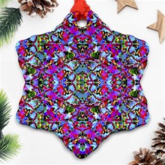 Multicolored Floral Collage Pattern 7200 Ornament (Snowflake)