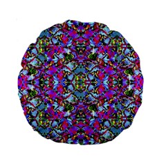 Multicolored Floral Collage Pattern 7200 Standard 15  Premium Round Cushions by dflcprints