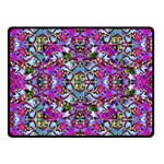 Multicolored Floral Collage Pattern 7200 Double Sided Fleece Blanket (Small)  45 x34  Blanket Back