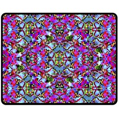 Multicolored Floral Collage Pattern 7200 Double Sided Fleece Blanket (medium)  by dflcprints