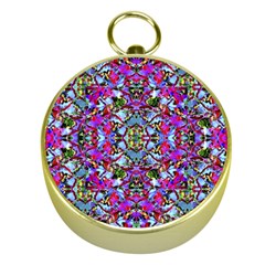 Multicolored Floral Collage Pattern 7200 Gold Compasses