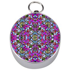 Multicolored Floral Collage Pattern 7200 Silver Compasses by dflcprints