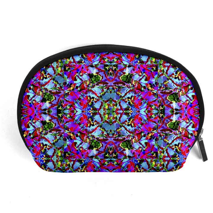 Multicolored Floral Collage Pattern 7200 Accessory Pouches (Large) 