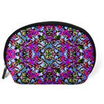 Multicolored Floral Collage Pattern 7200 Accessory Pouches (Large)  Back