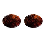 Sunset Silhouette Winter Tree Cufflinks (Oval) Front(Pair)