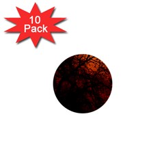 Sunset Silhouette Winter Tree 1  Mini Button (10 Pack) 