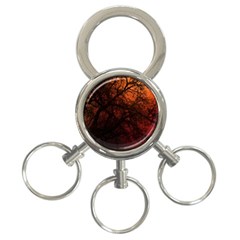 Sunset Silhouette Winter Tree 3-ring Key Chain