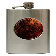 Sunset Silhouette Winter Tree Hip Flask (6 Oz) by LoolyElzayat