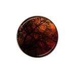 Sunset Silhouette Winter Tree Hat Clip Ball Marker Front