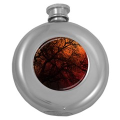 Sunset Silhouette Winter Tree Hip Flask (5 Oz)