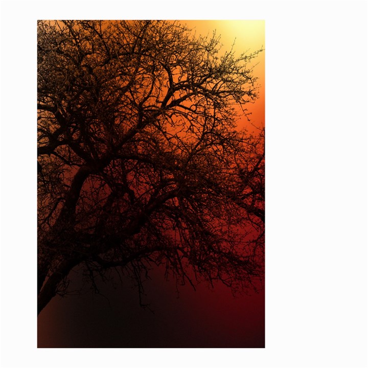 Sunset Silhouette Winter Tree Small Garden Flag (Two Sides)