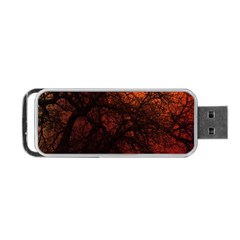 Sunset Silhouette Winter Tree Portable Usb Flash (one Side) by LoolyElzayat