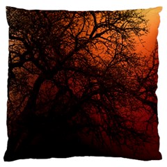 Sunset Silhouette Winter Tree Large Flano Cushion Case (one Side)