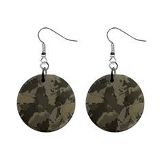 Country Boy Fishing Camouflage Pattern Mini Button Earrings by Bigfootshirtshop