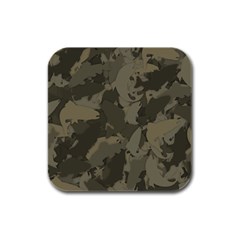 Country Boy Fishing Camouflage Pattern Rubber Square Coaster (4 Pack)  by Bigfootshirtshop