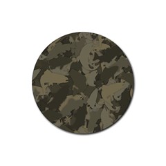 Country Boy Fishing Camouflage Pattern Rubber Round Coaster (4 Pack)  by Bigfootshirtshop