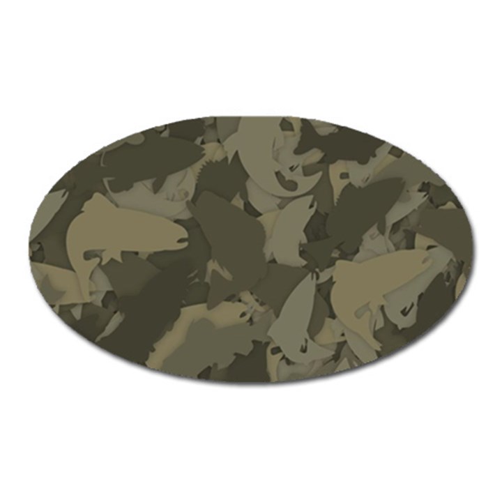 Country Boy Fishing Camouflage Pattern Oval Magnet