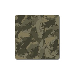 Country Boy Fishing Camouflage Pattern Square Magnet by Bigfootshirtshop