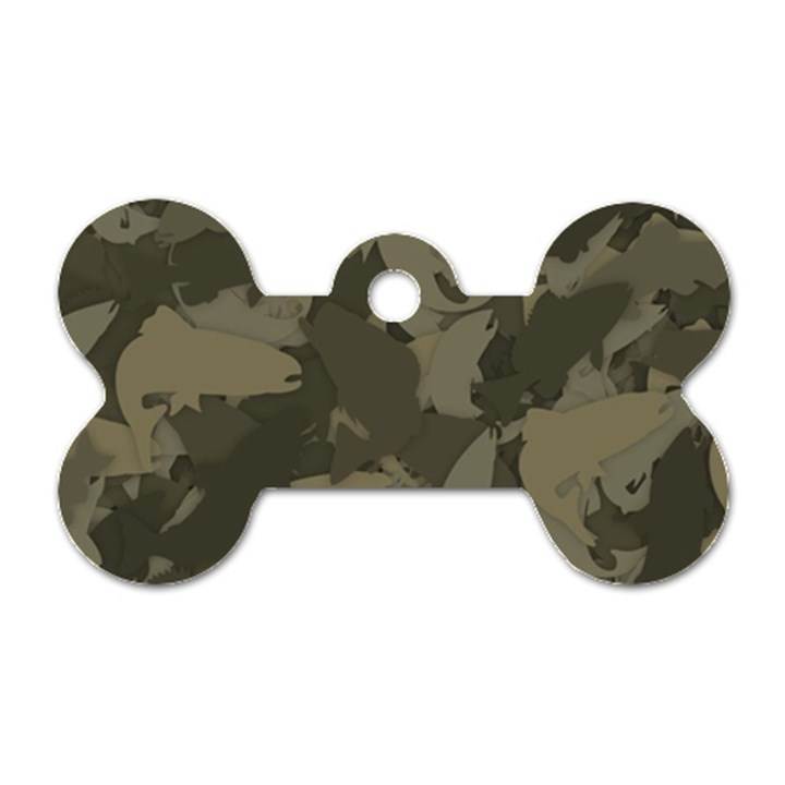 Country Boy Fishing Camouflage Pattern Dog Tag Bone (Two Sides)