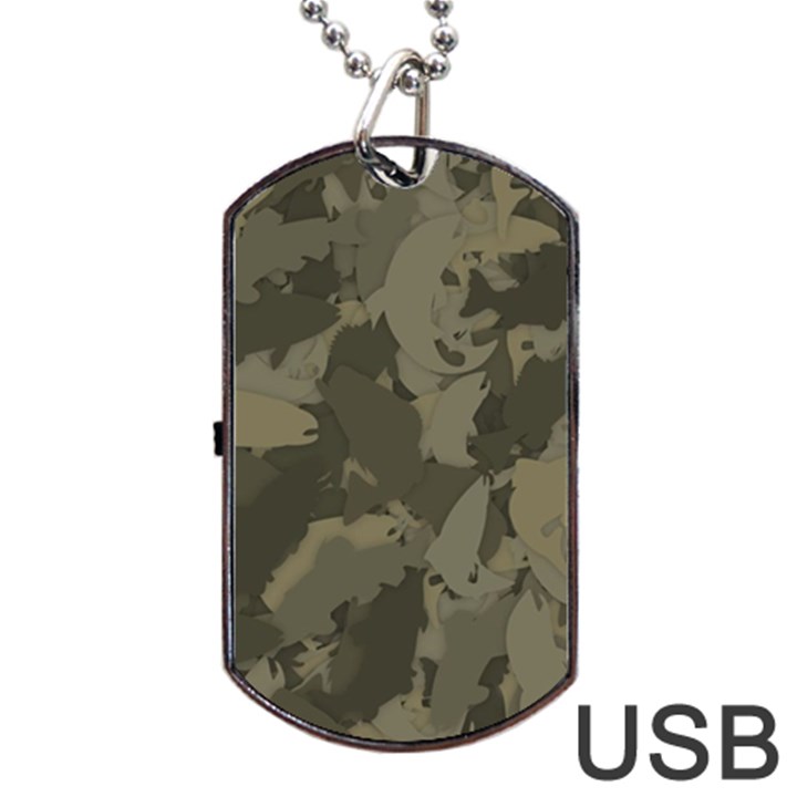 Country Boy Fishing Camouflage Pattern Dog Tag USB Flash (One Side)