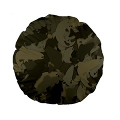 Country Boy Fishing Camouflage Pattern Standard 15  Premium Round Cushions by Bigfootshirtshop