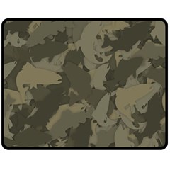 Country Boy Fishing Camouflage Pattern Double Sided Fleece Blanket (medium)  by Bigfootshirtshop