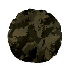 Country Boy Fishing Camouflage Pattern Standard 15  Premium Flano Round Cushions by Bigfootshirtshop