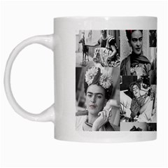 Frida Kahlo Pattern White Mugs by Valentinaart