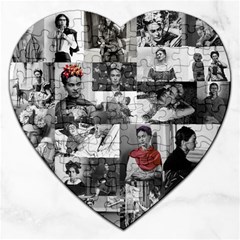 Frida Kahlo Pattern Jigsaw Puzzle (heart) by Valentinaart