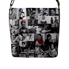 Frida Kahlo Pattern Flap Messenger Bag (l)  by Valentinaart