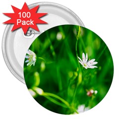 Inside The Grass 3  Buttons (100 Pack) 