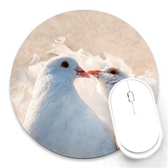 Doves In Love Round Mousepads by FunnyCow