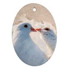 Doves In Love Ornament (oval) by FunnyCow