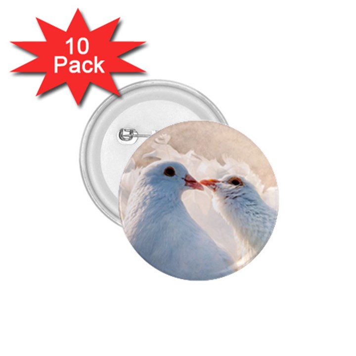 Doves In Love 1.75  Buttons (10 pack)