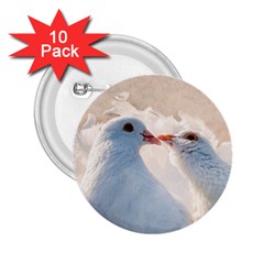 Doves In Love 2 25  Buttons (10 Pack)  by FunnyCow