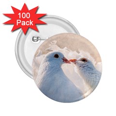 Doves In Love 2 25  Buttons (100 Pack)  by FunnyCow