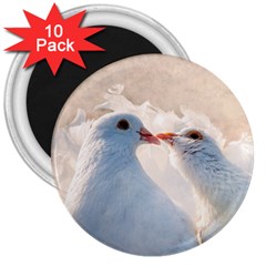 Doves In Love 3  Magnets (10 Pack)  by FunnyCow