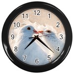 Doves In Love Wall Clocks (Black) Front