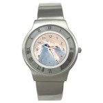 Doves In Love Stainless Steel Watch Front