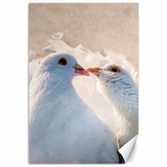 Doves In Love Canvas 12  X 18   by FunnyCow