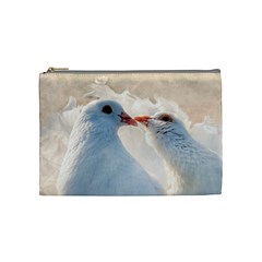 Doves In Love Cosmetic Bag (medium)  by FunnyCow