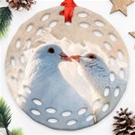 Doves In Love Round Filigree Ornament (Two Sides) Front