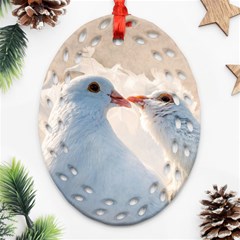 Doves In Love Ornament (oval Filigree) by FunnyCow