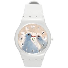 Doves In Love Round Plastic Sport Watch (m) by FunnyCow