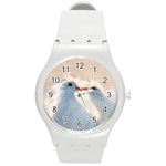 Doves In Love Round Plastic Sport Watch (M) Front