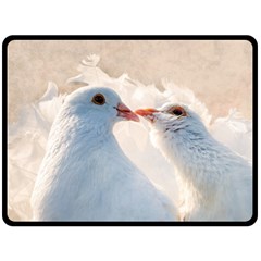 Doves In Love Double Sided Fleece Blanket (large)  by FunnyCow