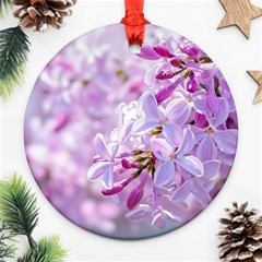 Pink Lilac Flowers Ornament (round) by FunnyCow