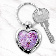 Pink Lilac Flowers Key Chains (heart)  by FunnyCow